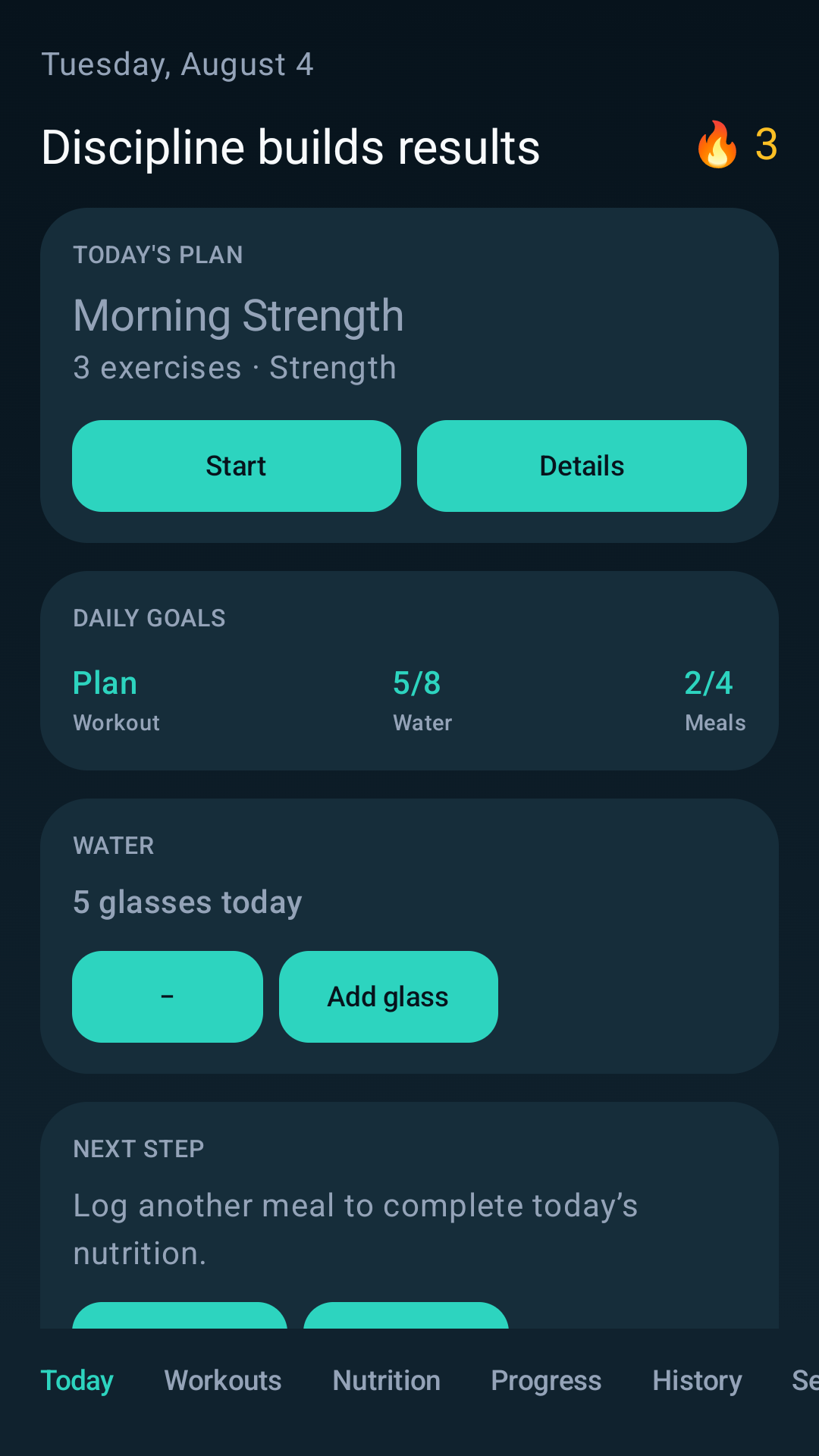 Wellness Whiteboard daily screen